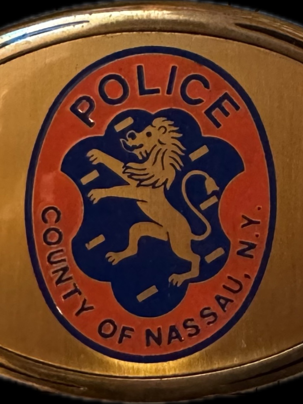 Nassau County Police Department New York 1988 Vintage Belt Buckle Brass Taiwan